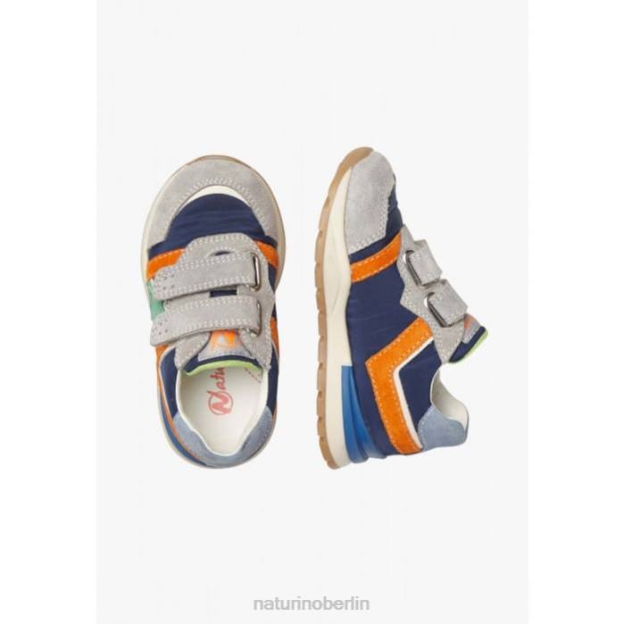 de Naturino Kinder evon vl Sneakers aus Wildleder und Stoff Grau Blau 822X401
