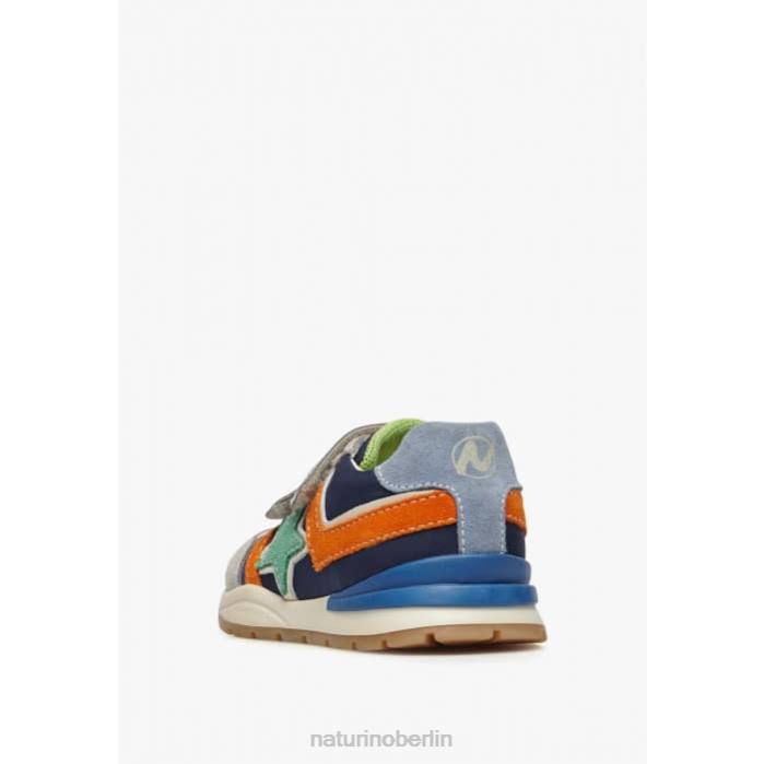 de Naturino Kinder evon vl Sneakers aus Wildleder und Stoff Grau Blau 822X401
