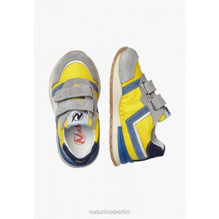 de Naturino Kinder evon vl Sneakers aus Wildleder und Stoff grau-gelb 822X441