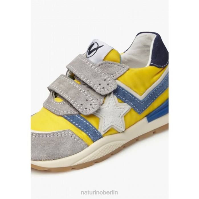 de Naturino Kinder evon vl Sneakers aus Wildleder und Stoff grau-gelb 822X441