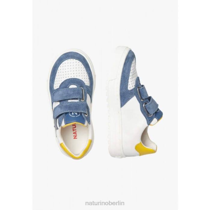 de Naturino Kinder hess vl. Sneakers aus Leder und Wildleder weiß-hellblau 822X451