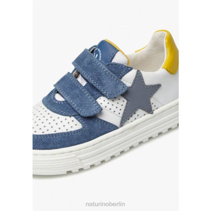 de Naturino Kinder hess vl. Sneakers aus Leder und Wildleder weiß-hellblau 822X451