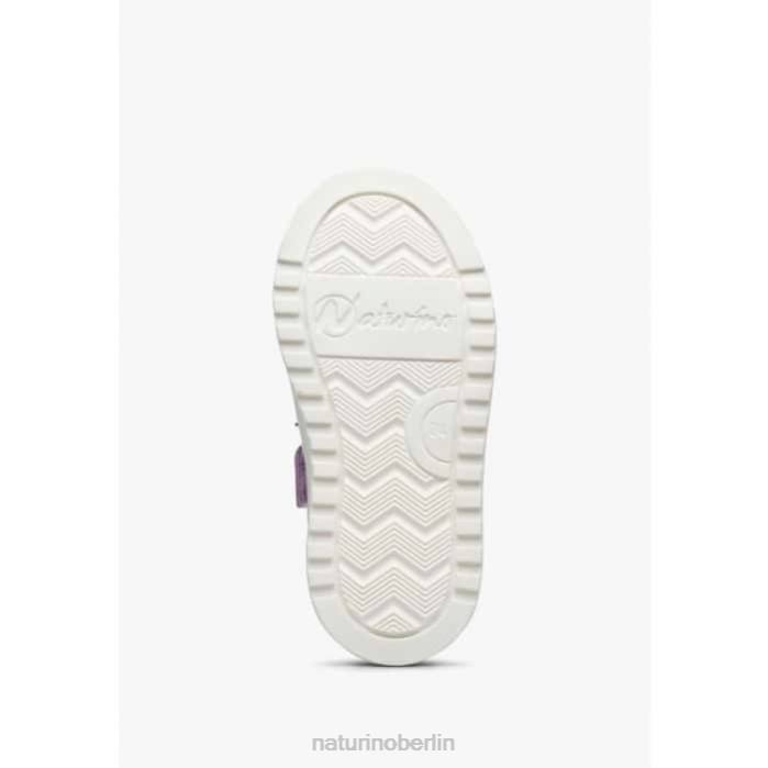 de Naturino Kinder hess zip. Sneakers aus Leder und Wildleder mit Reißverschluss weiß-lila 822X461
