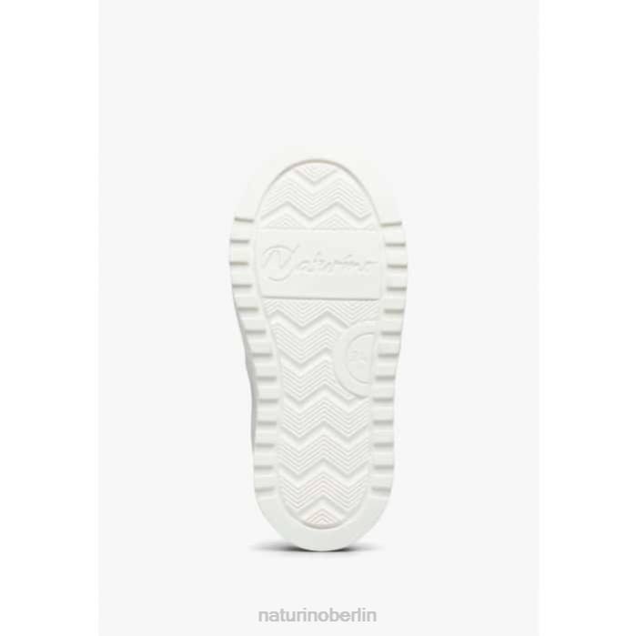 de Naturino Kinder hess zip. perforierte Ledersneaker mit Stern und Reißverschluss Weiss 822X363