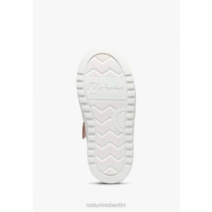 de Naturino Kinder hess zip. perforierte Ledersneaker mit Stern und Reißverschluss weiß-puderrosa 822X487