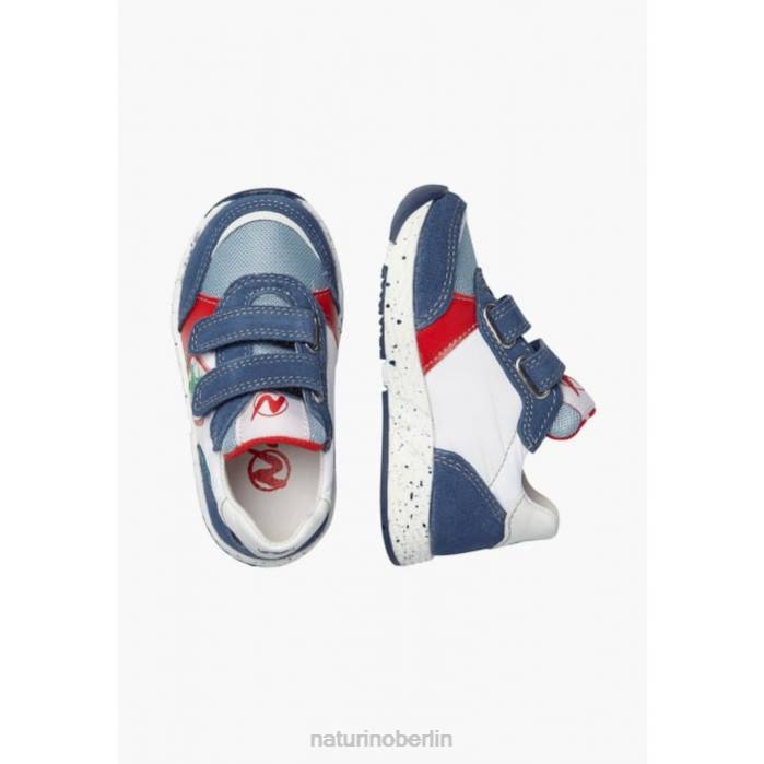 de Naturino Kinder jesko star vl. Sneakers aus Wildleder und Stoff Blau Weiss 822X500