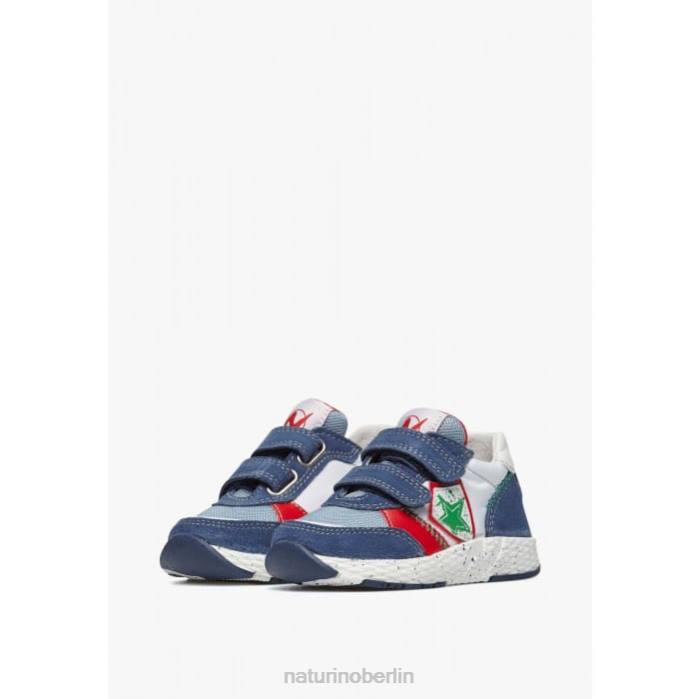 de Naturino Kinder jesko star vl. Sneakers aus Wildleder und Stoff Blau Weiss 822X500