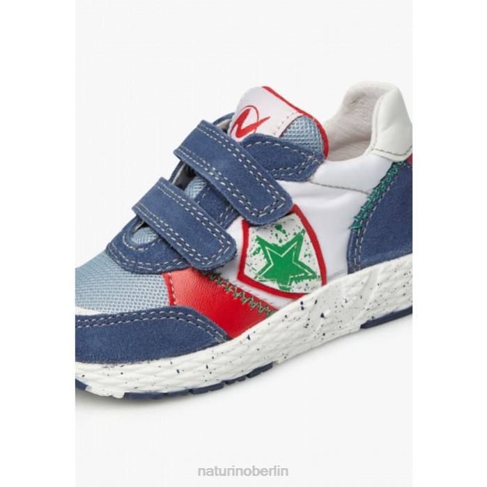 de Naturino Kinder jesko star vl. Sneakers aus Wildleder und Stoff Blau Weiss 822X500