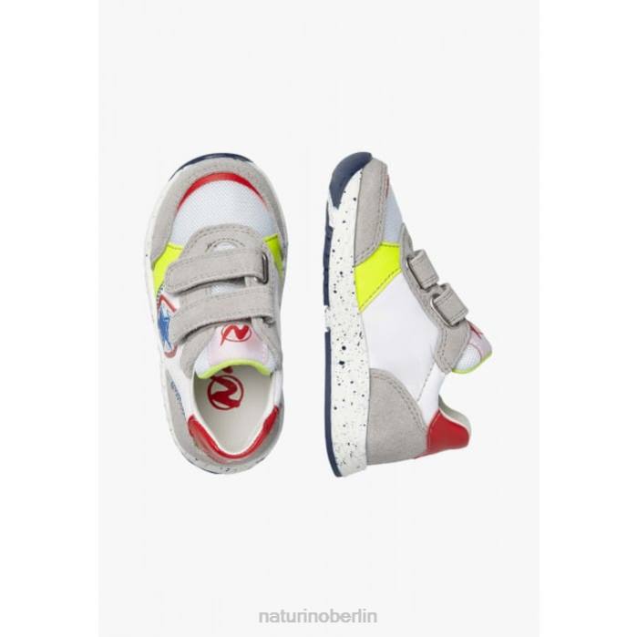 de Naturino Kinder jesko star vl. Sneakers aus Wildleder und Stoff grau weiß 822X511