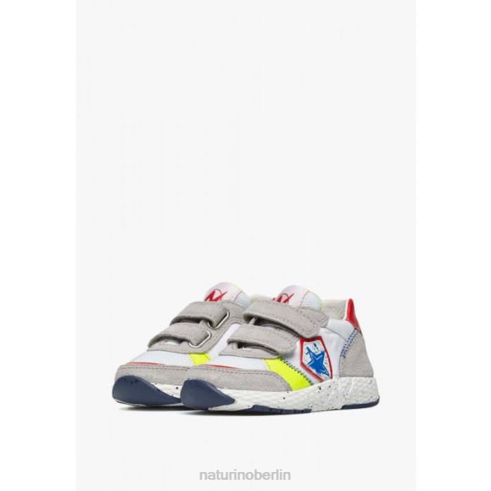 de Naturino Kinder jesko star vl. Sneakers aus Wildleder und Stoff grau weiß 822X511