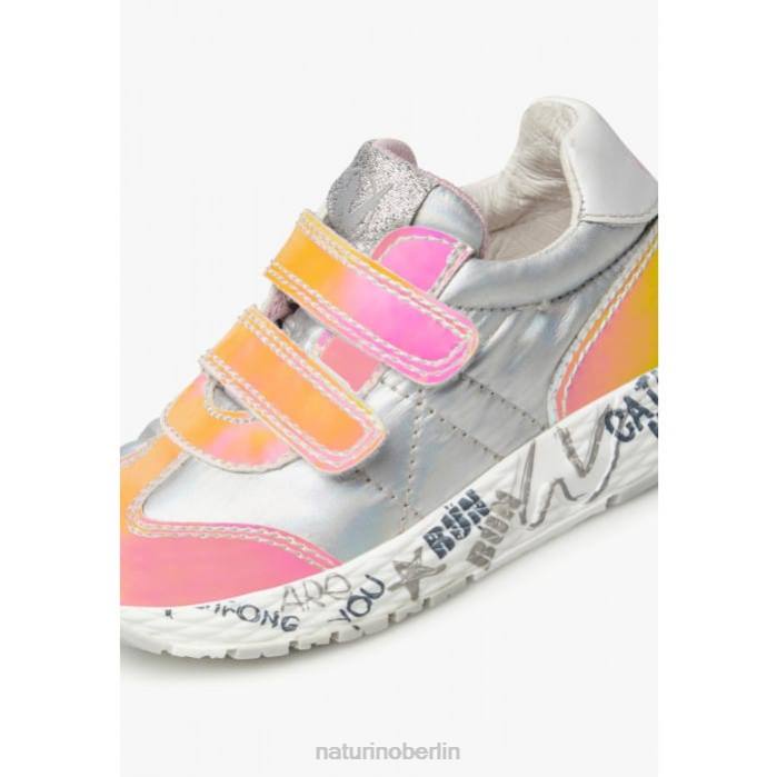 de Naturino Kinder jesko vl. Sneakers aus Leder und technischem Stoff Silber 822X516
