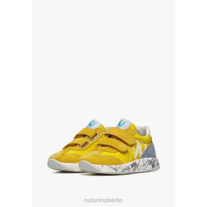 de Naturino Kinder jesko vl. Sneakers aus Wildleder und technischem Stoff Gelb 822X373
