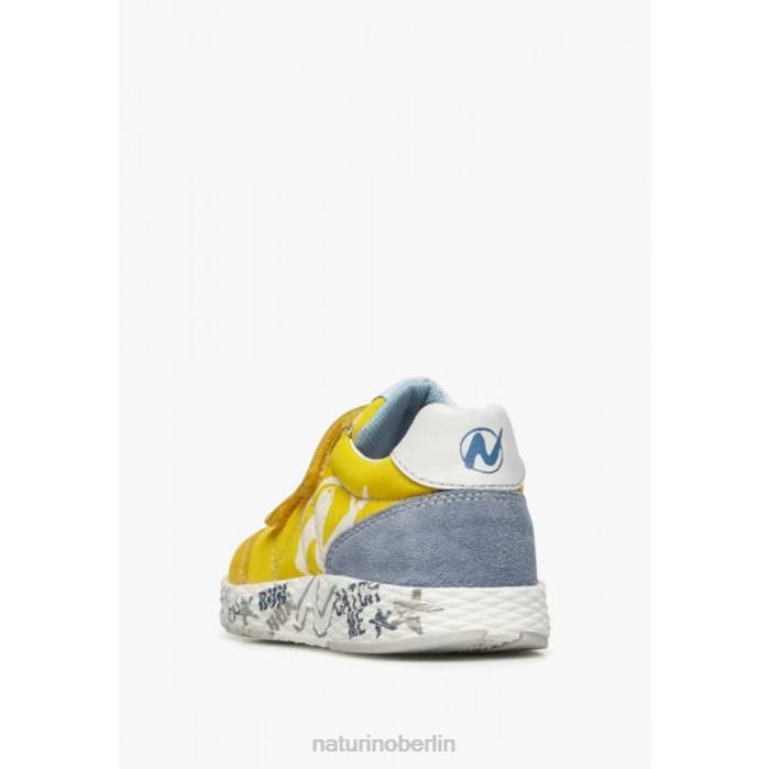 de Naturino Kinder jesko vl. Sneakers aus Wildleder und technischem Stoff Gelb 822X373