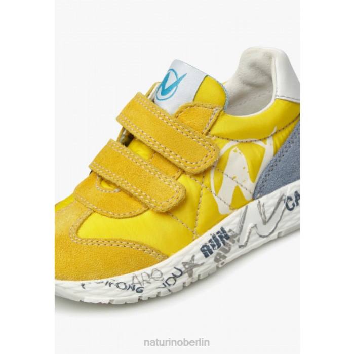 de Naturino Kinder jesko vl. Sneakers aus Wildleder und technischem Stoff Gelb 822X373