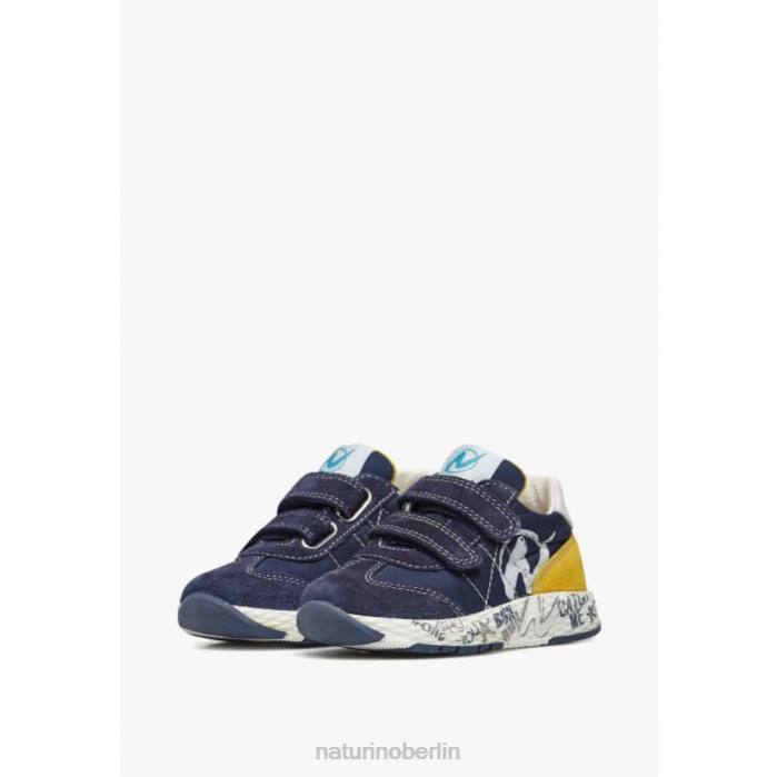 de Naturino Kinder jesko vl. Sneakers aus Wildleder und technischem Stoff Marine 822X504