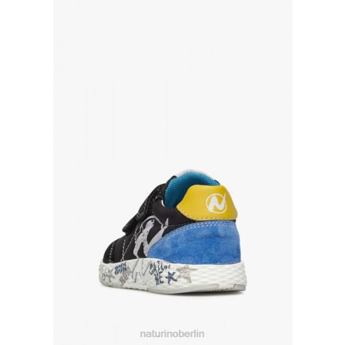 de Naturino Kinder jesko vl. Sneakers aus Wildleder und technischem Stoff Schwarz 822X425