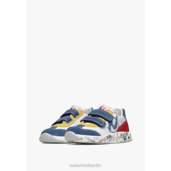 de Naturino Kinder jesko vl. Sneakers aus Wildleder und technischem Stoff weiß Blau 822X419