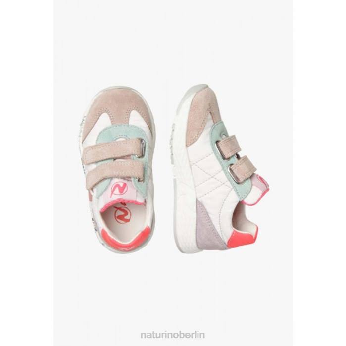 de Naturino Kinder jesko vl. Sneakers aus Wildleder und technischem Stoff weiß-rosa 822X410