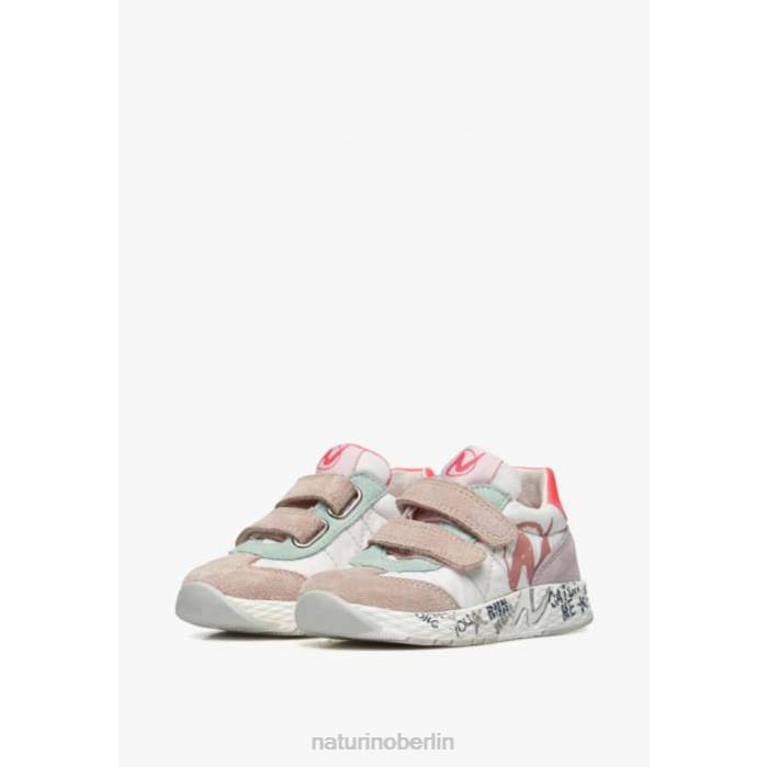 de Naturino Kinder jesko vl. Sneakers aus Wildleder und technischem Stoff weiß-rosa 822X410