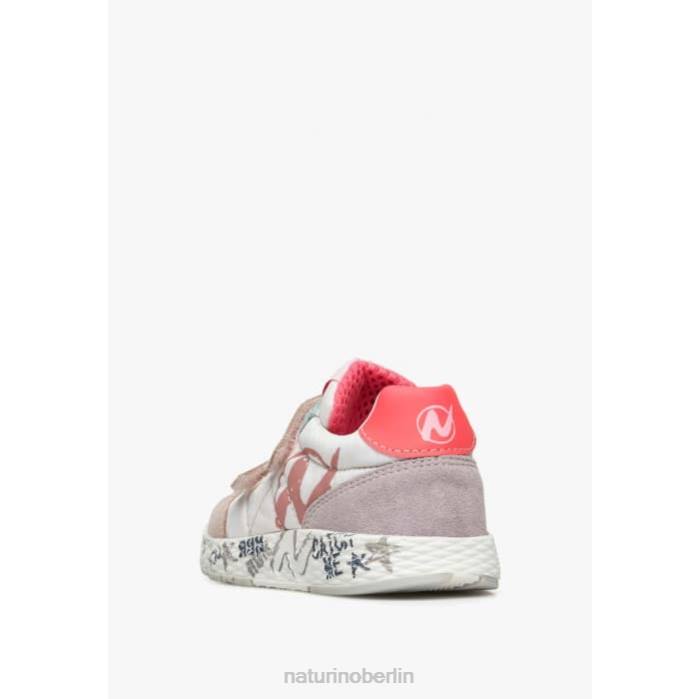 de Naturino Kinder jesko vl. Sneakers aus Wildleder und technischem Stoff weiß-rosa 822X410