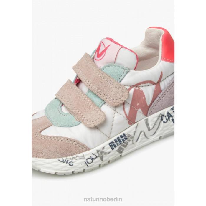 de Naturino Kinder jesko vl. Sneakers aus Wildleder und technischem Stoff weiß-rosa 822X410