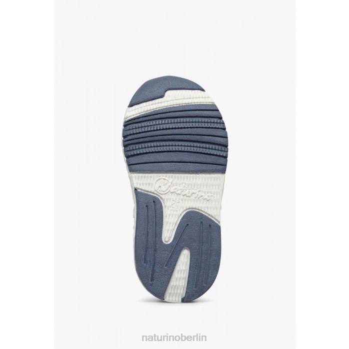 de Naturino Kinder jesko vl. Sneakers aus technischem Stoff und Wildleder hellblau-gelb 822X469