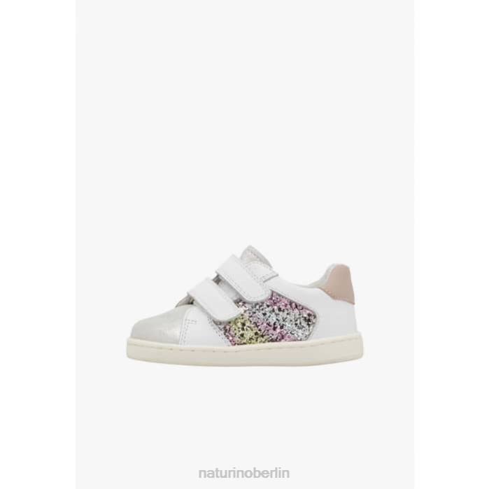 de Naturino Kinder kozuc vl Sneakers aus Leder und Wildleder Silber Weiss 822X405