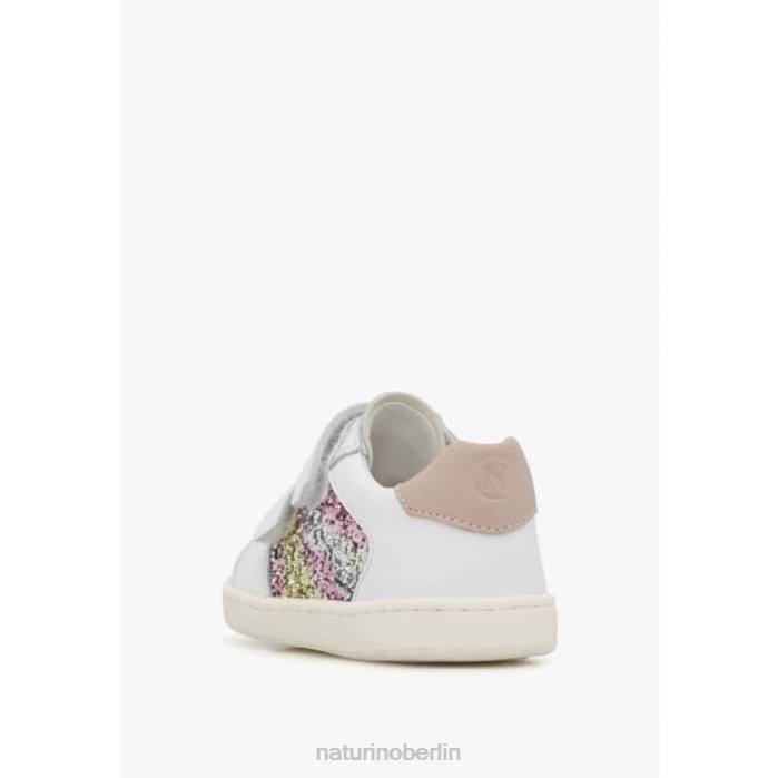 de Naturino Kinder kozuc vl Sneakers aus Leder und Wildleder Silber Weiss 822X405