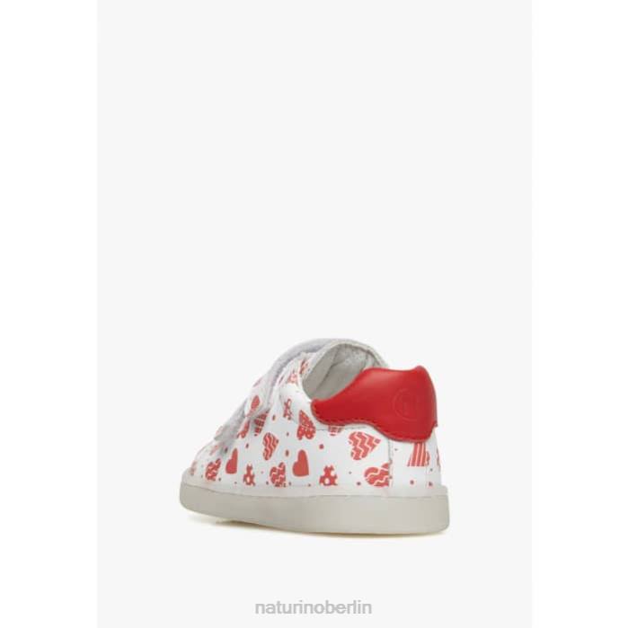 de Naturino Kinder owie vl Ledersneaker mit Herzaufdruck weiß Rot 822X505