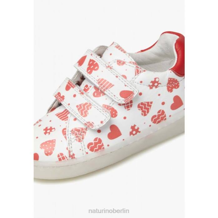 de Naturino Kinder owie vl Ledersneaker mit Herzaufdruck weiß Rot 822X505