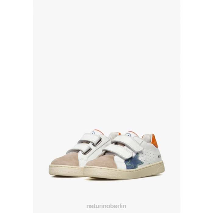 de Naturino Kinder pinn vl. Sneakers aus Leder und Wildleder weiß-beige 822X427