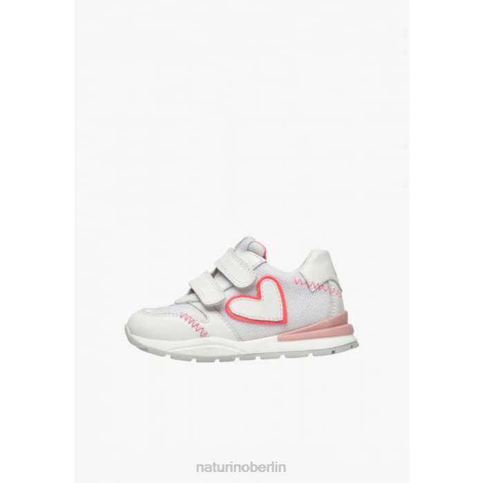 de Naturino Kinder quell vl Sneakers aus Leder und Stoff weiß-rosa 822X449