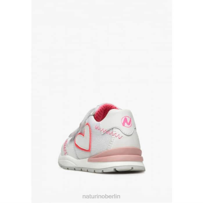 de Naturino Kinder quell vl Sneakers aus Leder und Stoff weiß-rosa 822X449