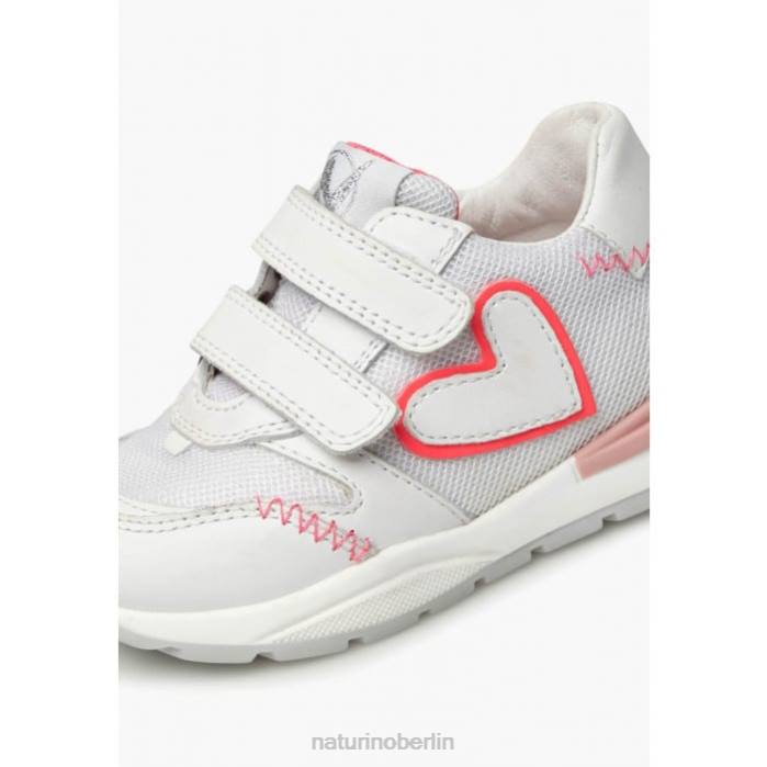 de Naturino Kinder quell vl Sneakers aus Leder und Stoff weiß-rosa 822X449