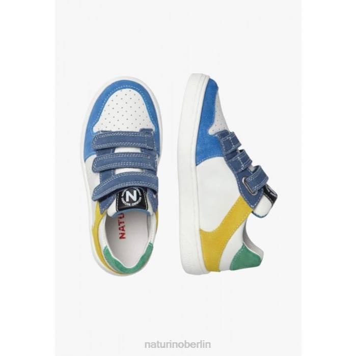 de Naturino Kinder theral vl. Sneakers aus Leder und Wildleder weiß-himmelblau 822X374
