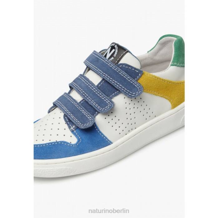 de Naturino Kinder theral vl. Sneakers aus Leder und Wildleder weiß-himmelblau 822X374